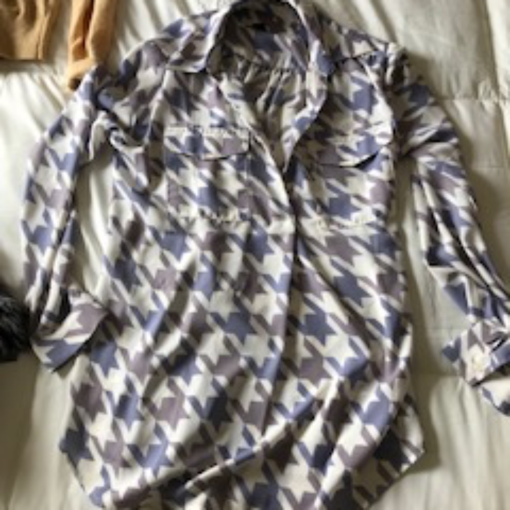 Gingham Button Up Blouse